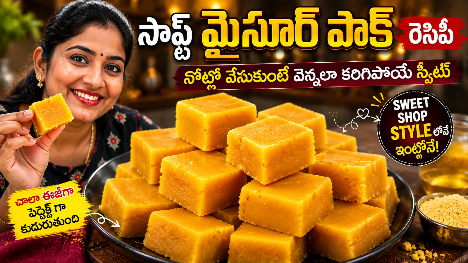 సాఫ్ట్ మైసూర్ పాక్, మైసూర్ పాక్, మైసూర్ పాక్ రెసిపీ, మైసూర్ పాక్ తెలుగు, Soft Mysore Pak, Mysore Pak Recipe, Sweet Recipe, Indian Sweets, Homemade Sweet, Telugu Recipes, Sweet Shop Style, Easy Sweet Recipe, Festival Sweet, Dessert Recipe, Besan Sweet, Ghee Sweet, Sunflower Oil Recipe, Traditional Sweet, Homemade Mysore Pak, Food Recipes Telugu,